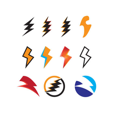 Lightning set logo vector illustrationLightning set logo vector illustrationのイラスト素材