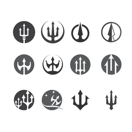 Trident Logo icon Template vector designのイラスト素材