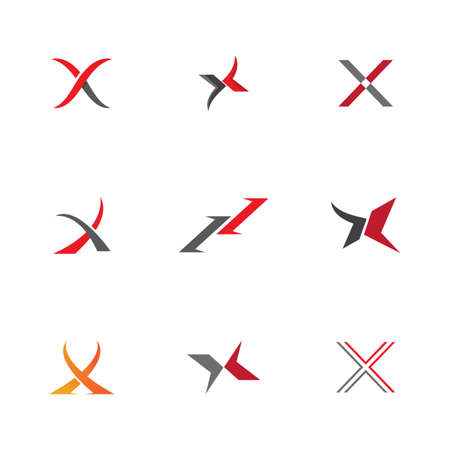 X Letter Logo Template vector icon illustration designのイラスト素材