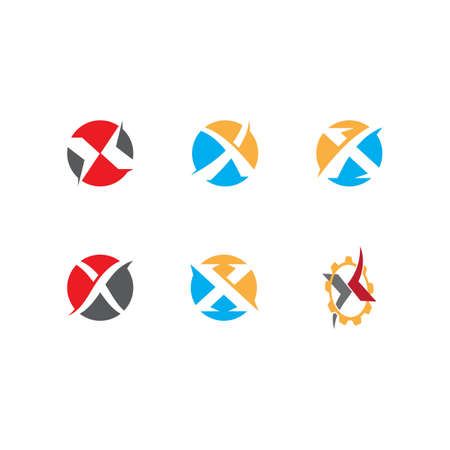 X Letter Logo Template vector icon illustration designのイラスト素材