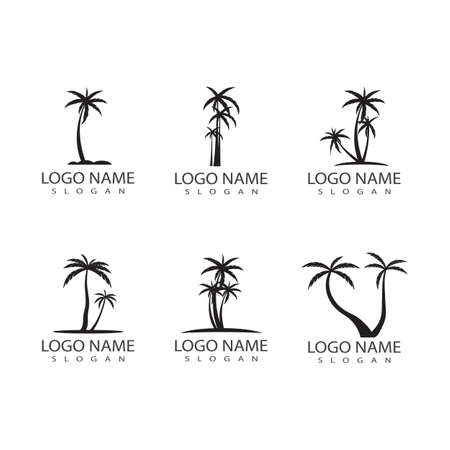Palm tree summer logo template vector illustrationのイラスト素材