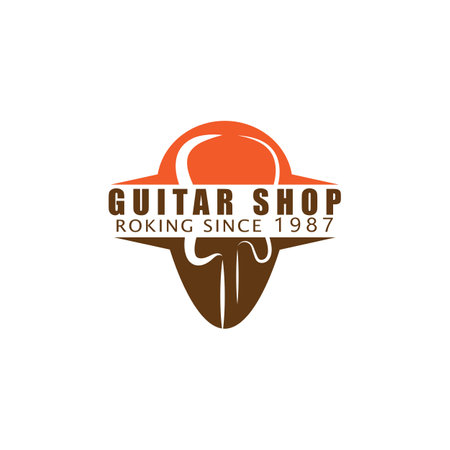 Guitar Wave Logo Template vector symbol natureのイラスト素材