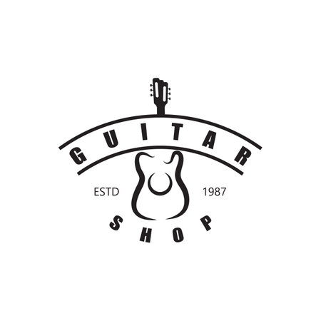 Guitar Wave Logo Template vector symbol natureのイラスト素材