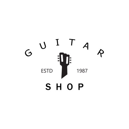Guitar Wave Logo Template vector symbol natureのイラスト素材