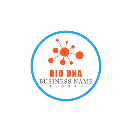 DNA gene Logo Template vector symbol illustrationのイラスト素材