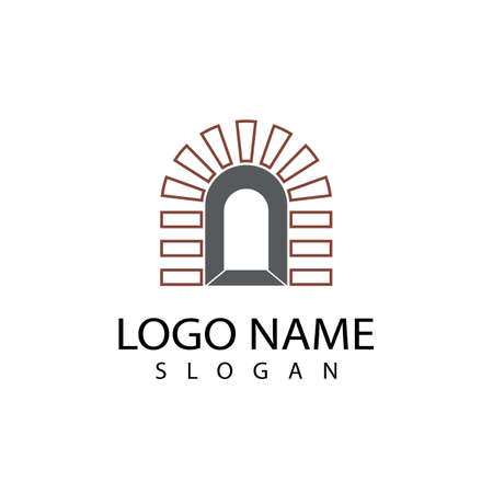 Brick bridge logo vector ilustration designのイラスト素材