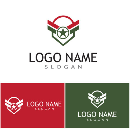 Military icon Vector Illustration design Logo templateのイラスト素材