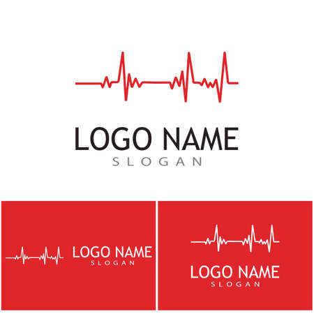 Pulse line ilustration vector templateのイラスト素材