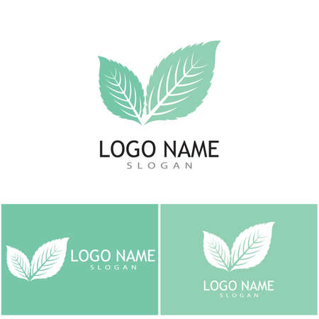 Mint leaves flat vector color icon template illustration designのイラスト素材