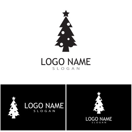 Christmas tree Logo Template vector symbol natureのイラスト素材