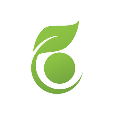 Green leaf illustration nature logo designのイラスト素材