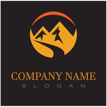 Mountain icon Logo Template Vector illustration designのイラスト素材