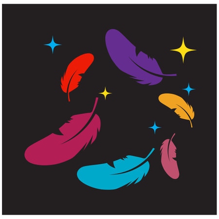 Feather Logo Vector Template Symbol Designのイラスト素材