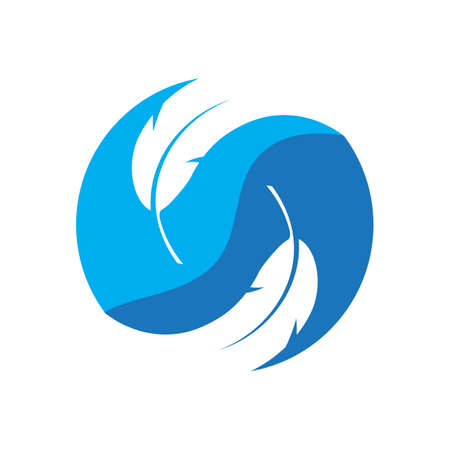 Feather Logo Vector Template Symbol Designのイラスト素材
