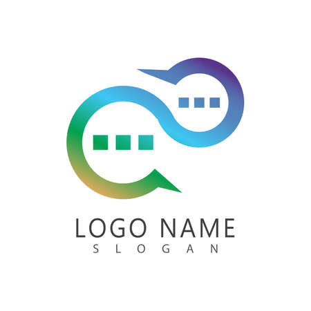 Speech bubble Logo template vector illustrationのイラスト素材