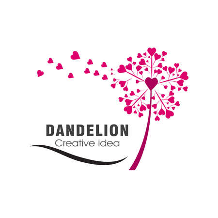 Dandelion flower logo vector template designのイラスト素材