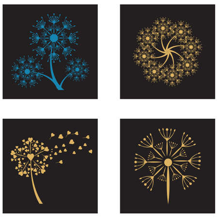 Dandelion flower logo vector template designのイラスト素材