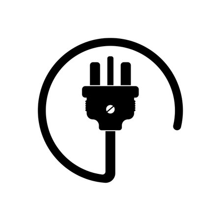 Electrical plugin icon logo vector flat design