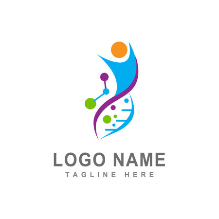 DNA logo illustration vector templateのイラスト素材