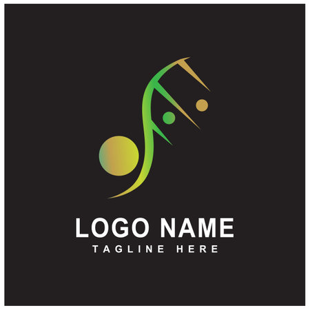 DNA logo illustration vector templateのイラスト素材