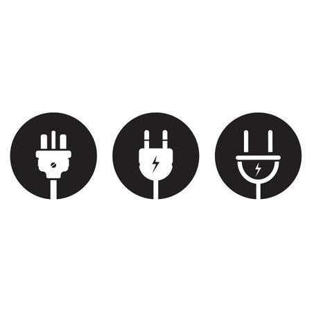 Electrical plugin icon logo vector flat design