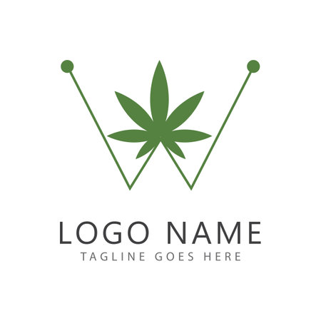 Canabis leaf logo vector illustration designのイラスト素材