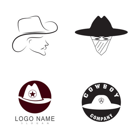 Cowboy logo vector template designのイラスト素材