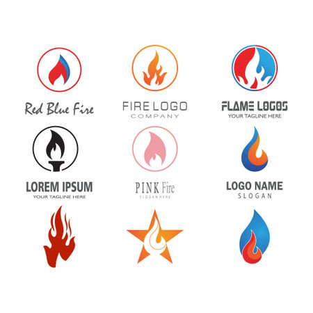 fire logo modern simple gradient. flame logo clean simple.のイラスト素材