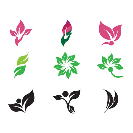 Leaf and Shutter Lens Aperture for Nature Photographer logo design inspirationのイラスト素材