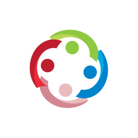 Community, network and social logo flat and symbol design vectorのイラスト素材