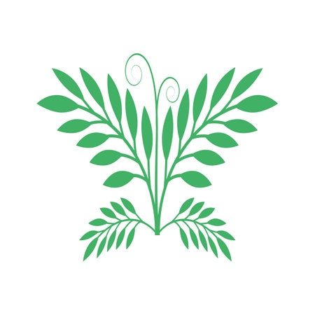 Green leaves Botanical logo vector and symbol designのイラスト素材