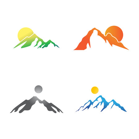 Mountain illustration logo vector and symbol designのイラスト素材