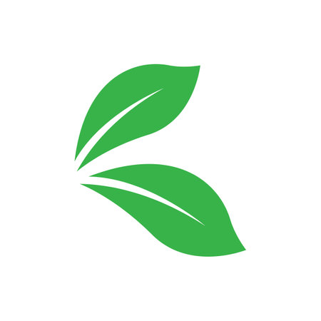 Green leaf illustration nature logo and symbol designのイラスト素材