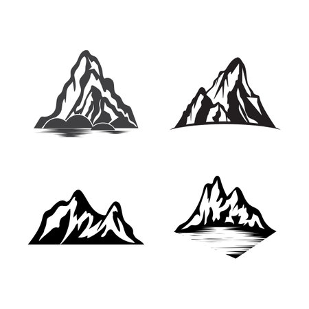Mountain illustration logo vector and symbol designのイラスト素材