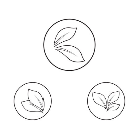 Green leaf illustration nature logo designのイラスト素材