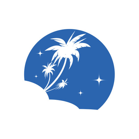Palm tree summer logo and symbol template vector designのイラスト素材