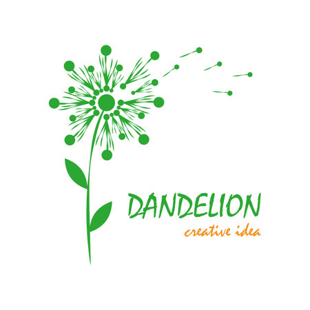 Dandelion flower logo vector and symbol templateのイラスト素材
