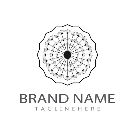 Dandelion flower logo vector and symbol templateのイラスト素材