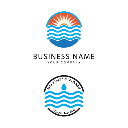 Water wave Logo vector and symbol Templateのイラスト素材