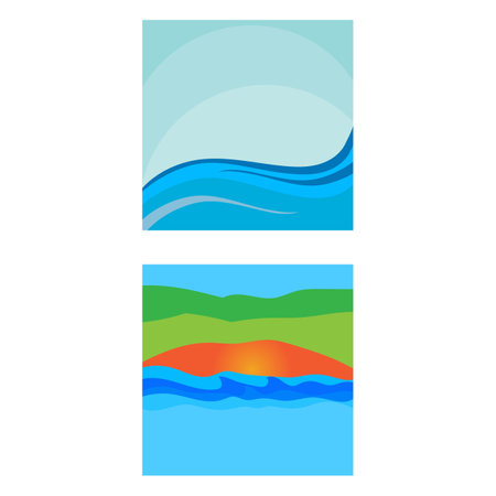 Water wave vector and symbol Templateのイラスト素材