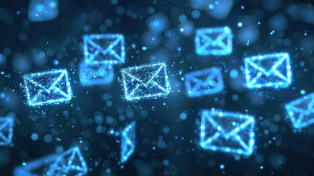 Email marketing concept, blue ton, Generate Aiの素材