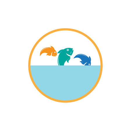 Fish logo vector template element symbolのイラスト素材