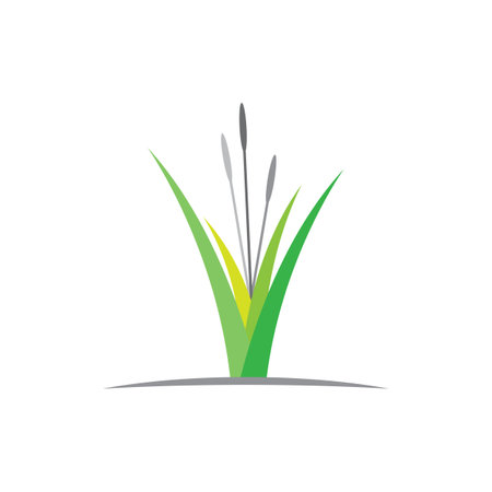 Grass logo vector template element and symbolのイラスト素材