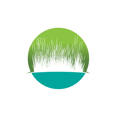 Grass logo vector template element and symbolのイラスト素材