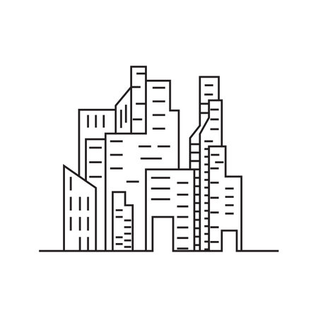 Modern City skyline . city silhouette. vector illustration in flat designのイラスト素材