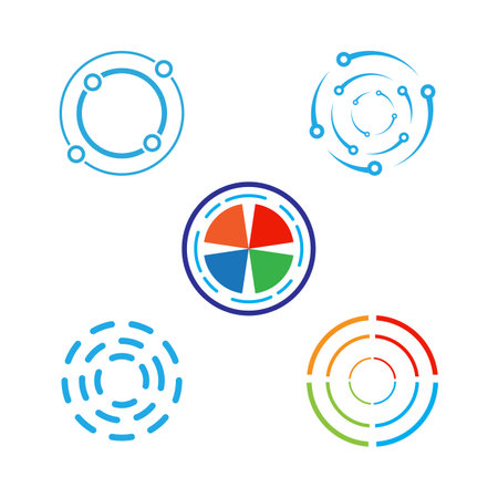 Circle dotted Abstract logos and symbolのイラスト素材