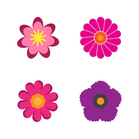 Stylized Flowers logo icon symbol template  designのイラスト素材