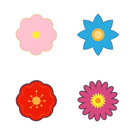 Stylized Flowers logo icon symbol template  designのイラスト素材