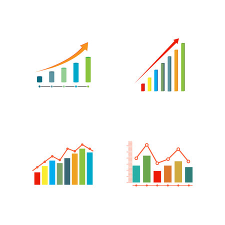 Set Statistics business stylized logos and symbolのイラスト素材
