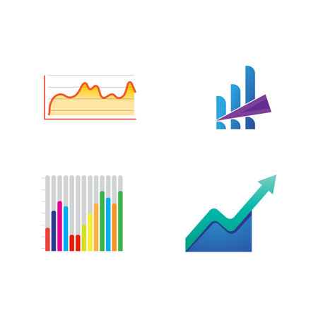 Set Statistics business stylized logos and symbolのイラスト素材